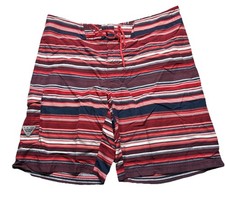 Columbia mens PFG Boarding Shorts 40 Beach Swimming Surfing Red Striped