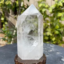 225G  Natural White crystal obelisk Crystal energy column Reiki healing