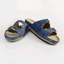 Comfortview The Maxi Slip On Open Toe Sandal Women's Size 8w Blue MAXI#15274