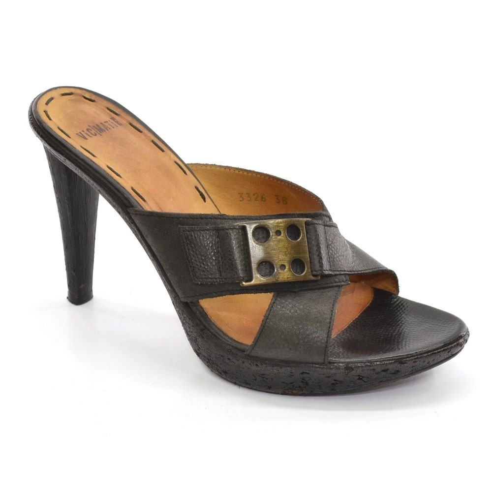 APL Scarpe sandali donna Vic Matie plateau decolte 38 7 5 pelle nera tacco