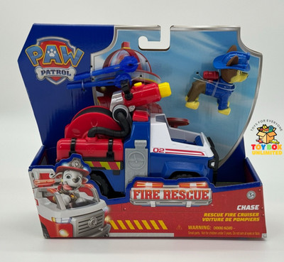 PAW PATROL Fire Rescue - Chases Rettungsfahrzeug mit Geschoss-Abwurf und Chase