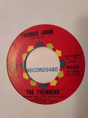 45 The Premiers ''Farmer John/Duffy's Blues'' Warner Bros. Records 5443