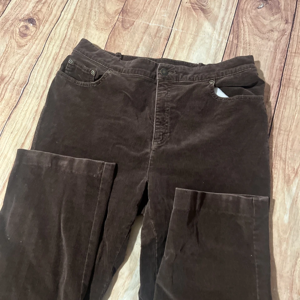 Pantalones de mezclilla de pana Charter Club talla 12 chocolate oscuro Lexington Foto 2 de 4