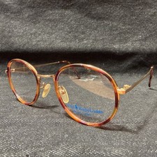 POLO New NOS VINTAGE Ralph Lauren Round P3 XXX Eyeglasses Frame Tortoise Gold 50