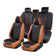 Car Seat Covers Full Set Leather Automotive Seat Cover FullSet Brown Black