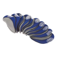 10Pcs Golf Club Iron Head Covers with Visible Window Protector Gray Dark Blue