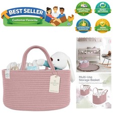 Diaper Caddy Nappy Organiser Changing Basket Pink