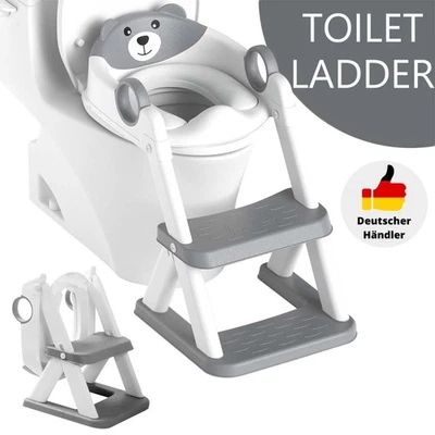 MARKENLOS Toilettentrainer Toilettenaufsatz WC Sitz Toilettensitz mit Treppe für Kinder DE