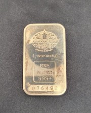 Vintage Engelhard Maple Leaf / No Border Reverse 1 oz .999 Silver Bar Mintage 5k