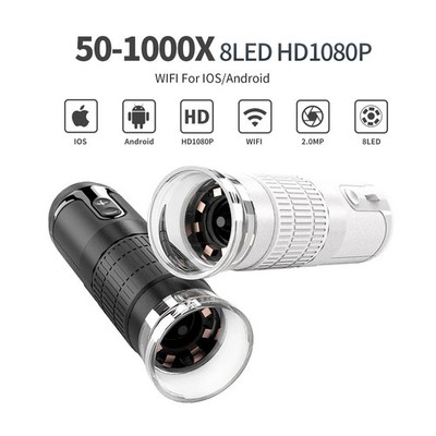 Handheld USB WIFI Digital Microscope1000X Magnifier 8 LED For iPhone Android PC