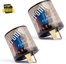 2PCS 12V Flasher Relay,Heavy Duty 2-Pin Turn Signal Relay,Two Prong round Automo