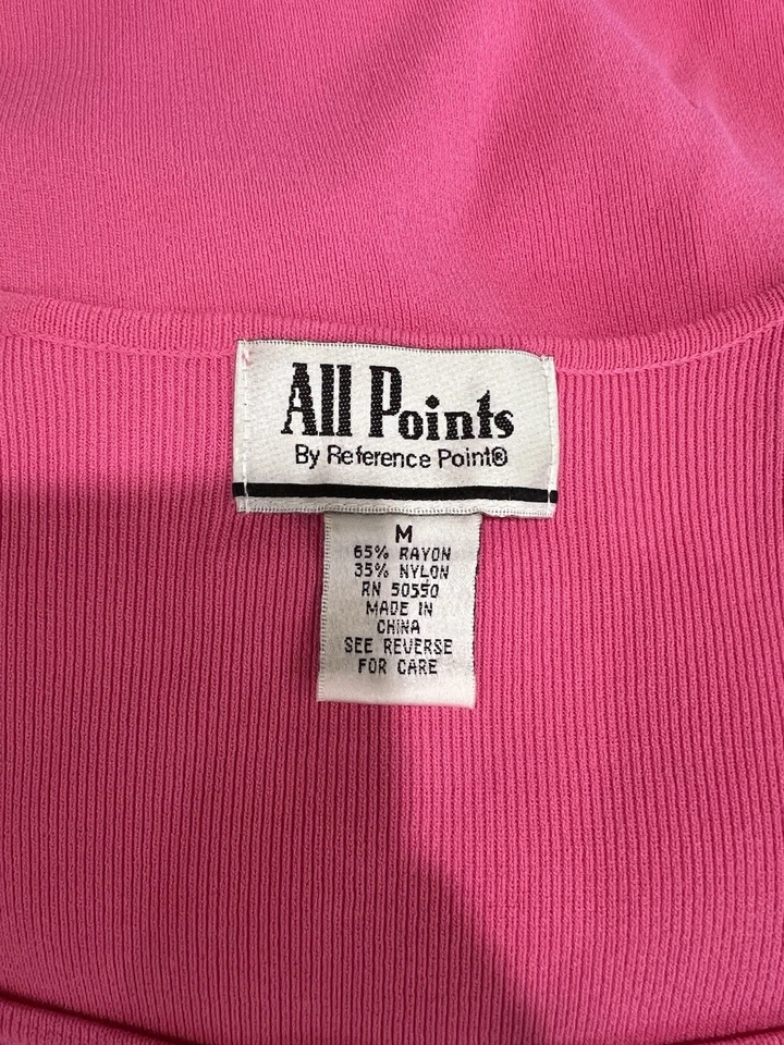 Camiseta sin mangas All Points by Reference Point rosa talla M cuello cuadrado Foto 4 de 4