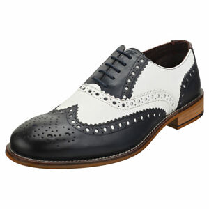 mens navy leather brogues
