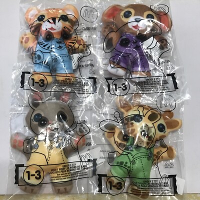 2020 McDonal s Happy Meal Under 3 Toys Set Of Four Dog Rabbit Giraffe & Cat New