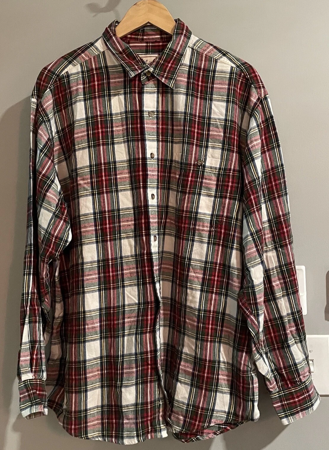 Woolrich Shirt Flannel Long Sleeve Button Up Plaid Hiking Cotton Mens XL