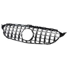 FOR MERCEDES C CLASS W205 2015-2018 C205 C200 C220 GT STYLE GRILLE CHROME+BLACK
