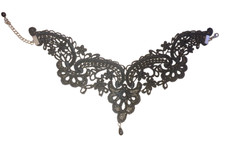 New Victorian Gothic Black Vtg Style Lace Choker 16" Length Artisan Made Jewelry