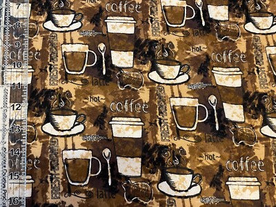 1 yard X 42  wide COFFEE LATTE 100% cotton snuggle flannel fabric