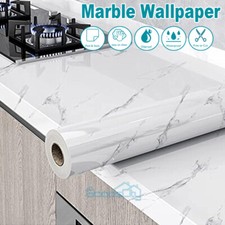 White Wallpaper Self Adhesive Peel Stick Marble Contact Paper Kitchen Countertop