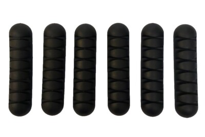 6er-Pack schwarze selbstklebende Kabelhalter zum Organisieren von Kabeldrähten 7 Nuten