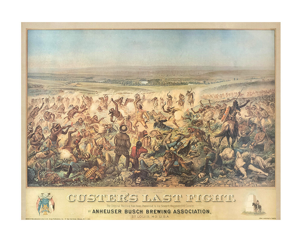 Custer's Last Fight Poster Canvas Print Wall Decor Modern 36x24 New Living Room