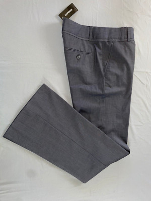 Express Editor Flare Leg Lightweight Dress Pants, Trousers. Gray Pinpoint, 0 NWT