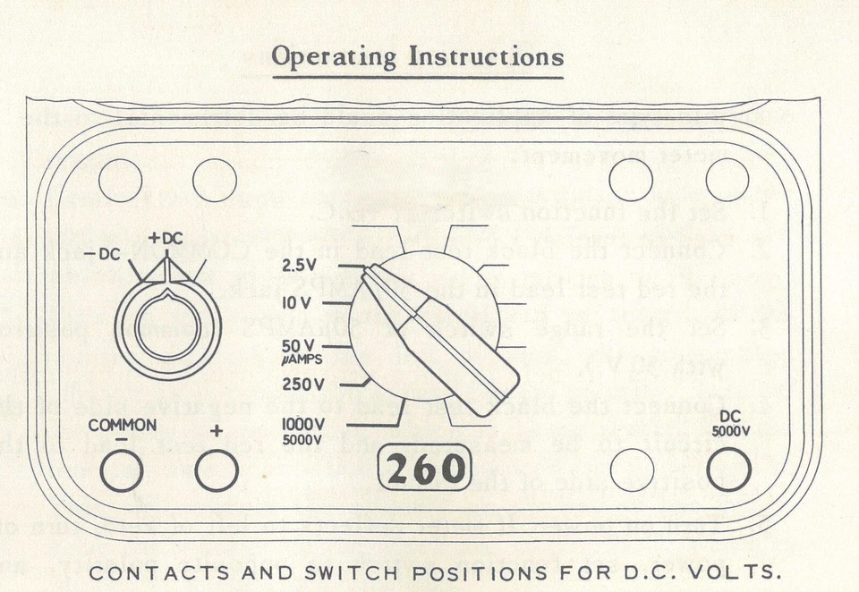 Simpson Model 260 Series III Volt Ohm Milliammeter Multimeter Operator's Manual - Image 3 of 4