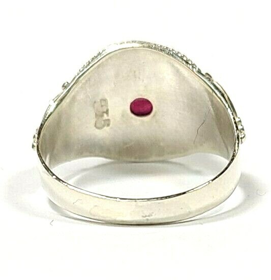 Sterling Silver Rough Cut Ruby Ring Size 5 1/4 - image 3