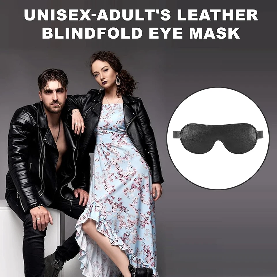 Leather phobia Eye Mask with Contoured Leather Padding in Black - Image 2 of 3