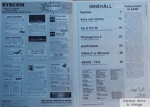 SAM - Svenska Amigamagazin - 1996 - Nº 8 - Syquest EZ - Amiga - Sueco - Imagen 2 de 3