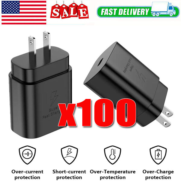25W USB Fast Wall Charger Type C Charger Block For Samsung Galaxy S23/22/21 LOT