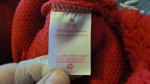 Size 7-9 New Jacket--Sherpa pullover -red color- Made in China - Picture 9 of 16