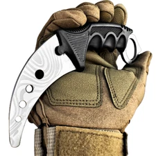 7.5" METAL BLADE TRAINING KARAMBIT Emergency Trainer Fixed Blade Knife Dull Edge