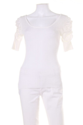 TOUT FEU TOUT FEMME Shortsleeve-Shirt Lacing XS off-white