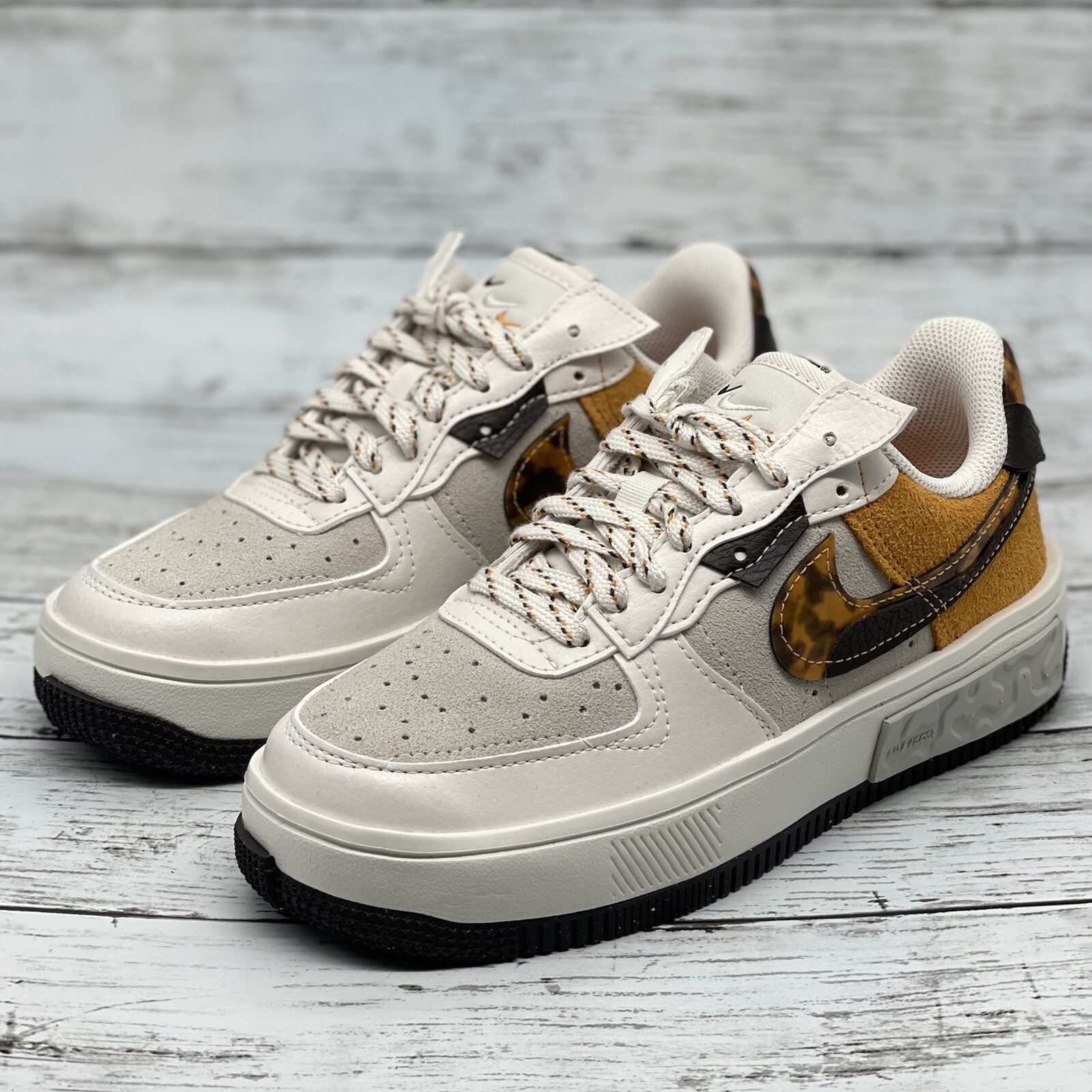 Nike Women's Air Force 1 Fontanka Size 5.5 Tortoise Shell White Gray  DR0151-001 195867255066 | eBay