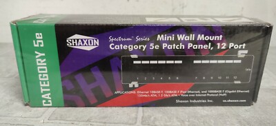 Shaxon Spectrum Category 5e RJ45/110 12 Port Mini Patch Panel Black MP155MA128-B