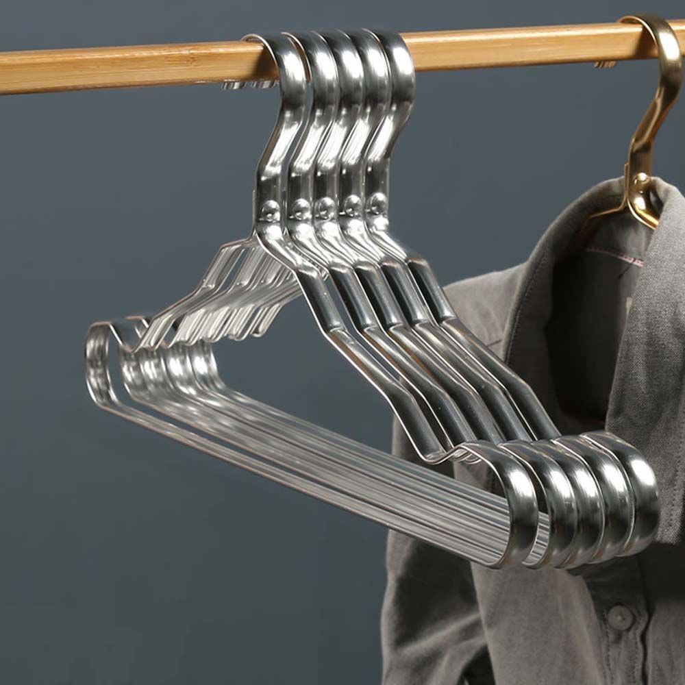 10 Metal Wire Coat Hangers 41cm Strong Clothes Hangers Suit Trouser Bar