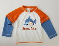 Gymboree Shark Snack Time Rashguard Swim long sleeve Shirt Boys 2T NEW
