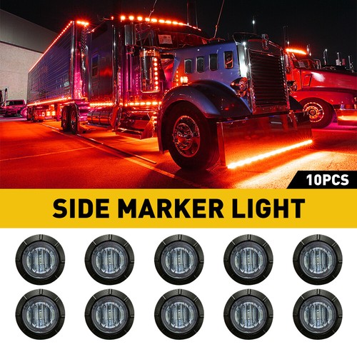 10* Red LED Oval Side Marker Lights Truck Trailer Clearance Light Waterproof P