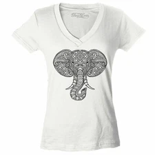 Elephant Mandela Women's V-Neck T-shirt Elephant Lover Save The Elephants Tee