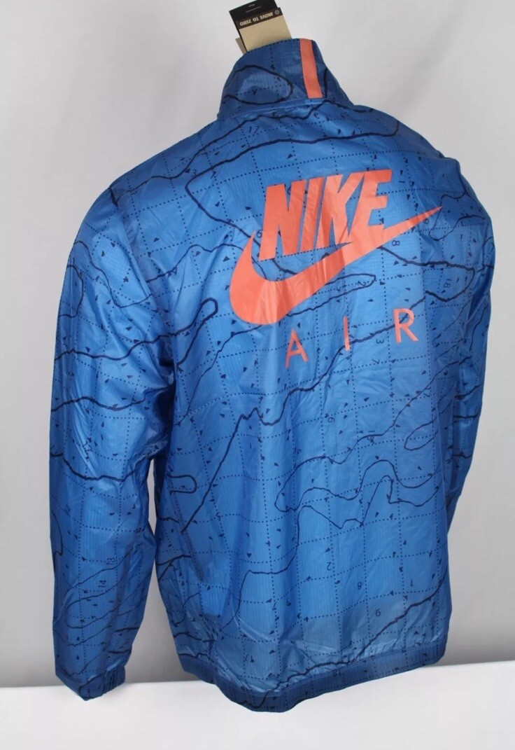 Nike Air Woven Unlined Jacket Men Size L Print Blue DN2112-407