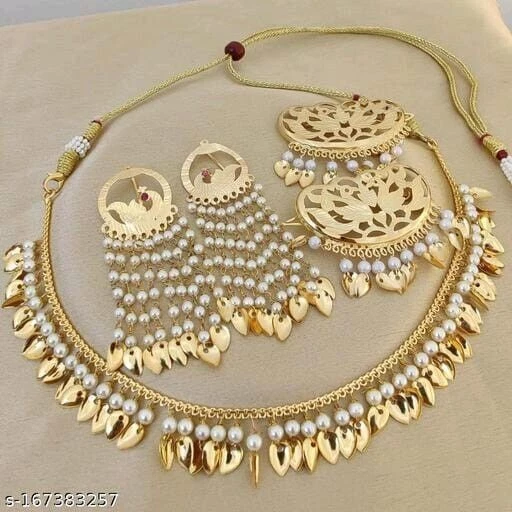 Fashion Jewelry Necklace Earring Gold Plated Indian Wedding Ethnic