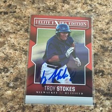 Troy Stokes Signed 2014 Panini Elite Extra Edition Auto Milwaukee Brewers