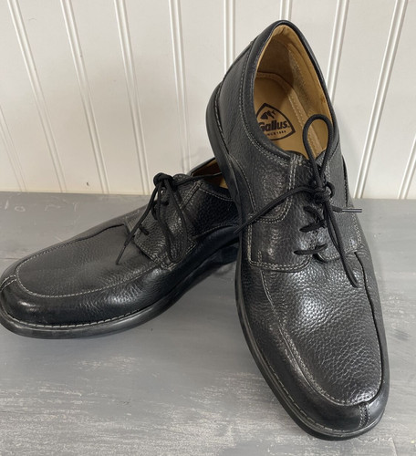 GALLUS Myron Black Pebbled Leather Oxford Lace Up Apron Toe Men Shoes Size 10.5M