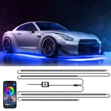RGB LED Strip Under Car Tube Underglow Underbody System Neon Light Kit Remote