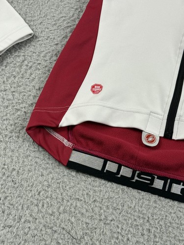Castelli Jacket Womens S White Red Rosso Corsa Gore Windstopper Full Zip Cycling - Picture 3 of 18