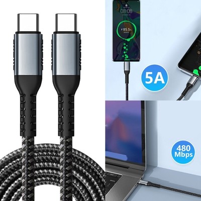 Universal 100W Type C to Type C Power Cable for Rapid Charging and Data Transfer