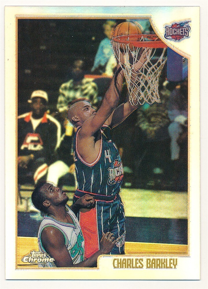 CHARLES BARKLEY 1998/99 TOPPS CHROME #94 REFRACTOR HOUSTON ROCKETS MINT SP