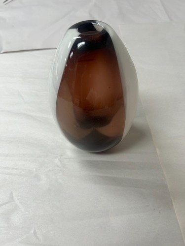 Schwere Vase Glas gestreift - Bild 1 von 3