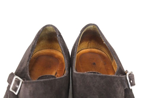 SUITSUPPLY Men Formal Shoes EU40.5 Dark Brown Suede Double-Buckled Low-Top - Picture 15 of 15